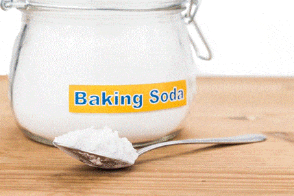 Baking Soda jar with teaspoon